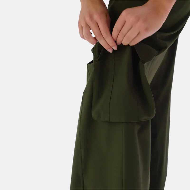 Fabletics Yellow Women's Downtown Wide Leg Cargo Trousers for Women | Best Price UAE