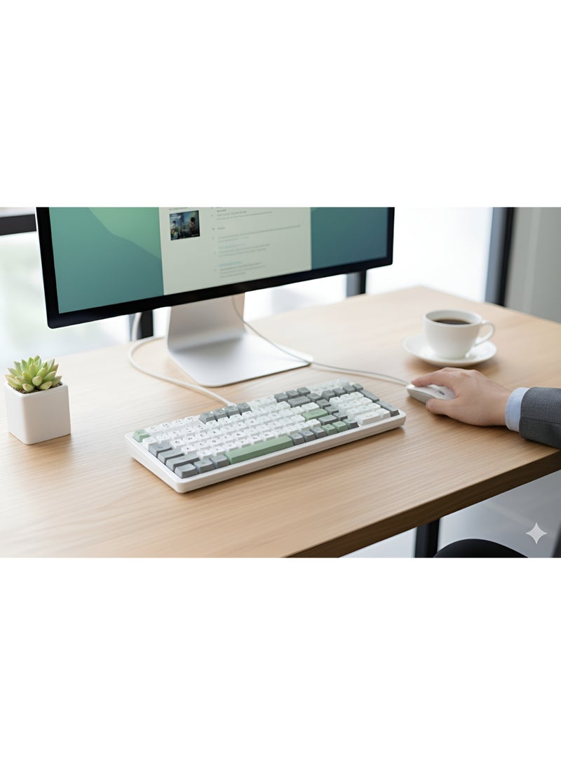 Forev FV-908 Rainbow Backlit Gaming Keyboard and Mouse Combo – Professional Design with 6D Color Backlighting and Adjustable DPI – White x Gray - Image 3