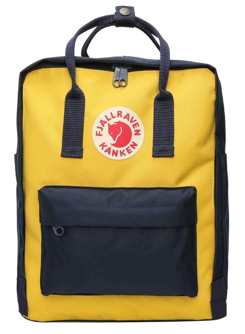 Large Capacity Backpack Lightweight Casual Bags Classic Student Schoolbags For Unisex Yellow/Blue 20L