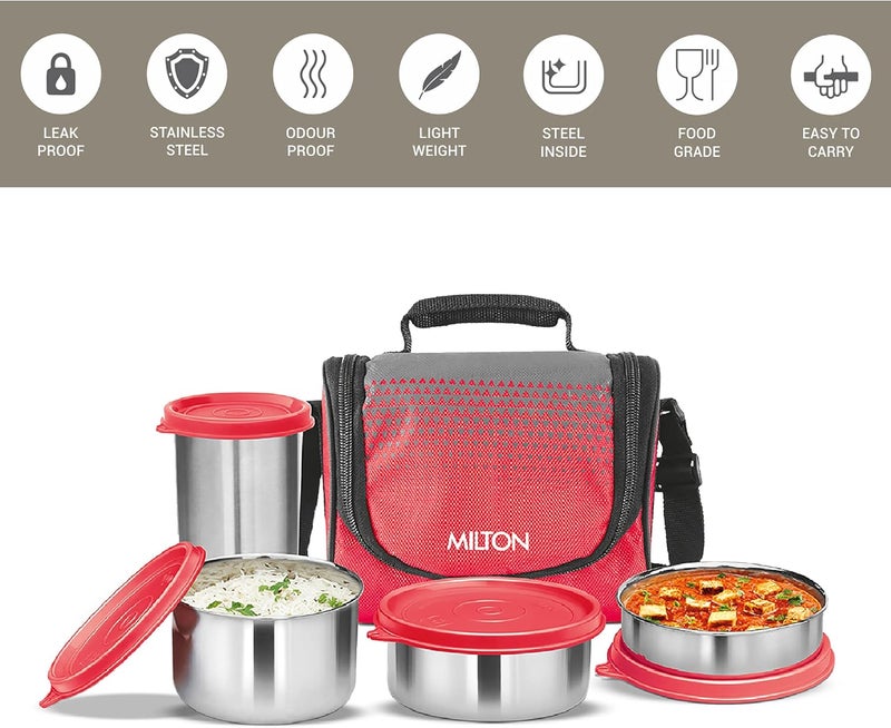 Milton طقم صندوق غداء مكون من 3 قطع من الفولاذ المقاوم للصدأ من ميلتون تستي - Image 4