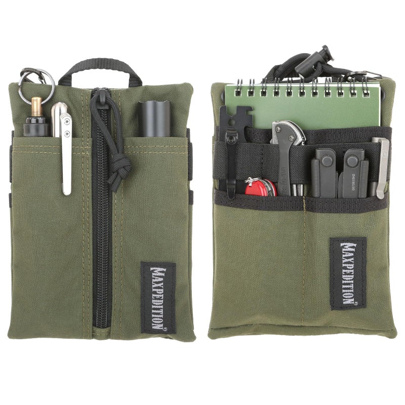MAXPEDITION Platy Pocket Organizer, Durable EDC Tool Pouch for Men, Neck Wallet with Paracord Lanyard, Holds Flashlight, Multitool, Pen, Notebook (OD Green, 5" x 7") - Image 1
