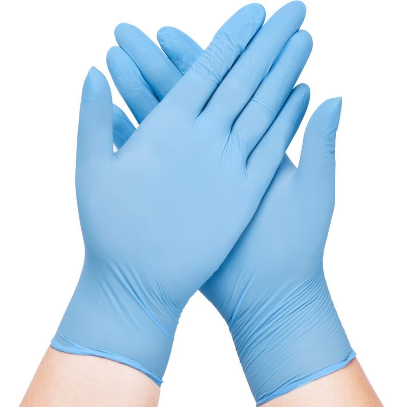 SwiftGrip Disposable Nitrile Exam Gloves, Blue, Nitrile Gloves Disposable Latex Free, Medical Gloves, Cleaning Gloves, Food-Safe Rubber Gloves, Powder Free, Non-Sterile, 100-ct Box (Large) - Image 5