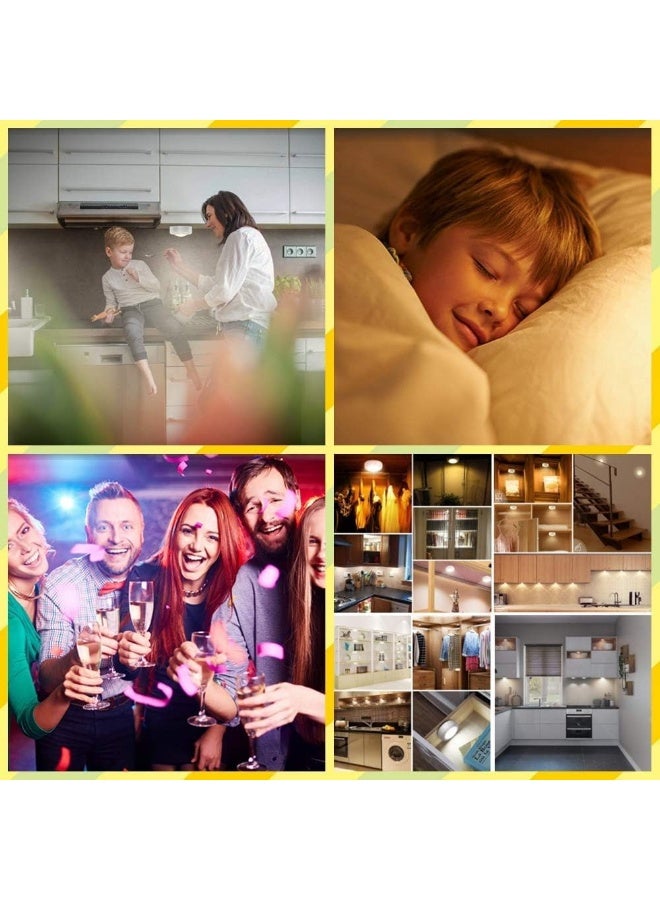Wireless 16 Color Changing LED Puck Light 6 Pack LED Under Cabinet Lighting Closet Light Battery Powered Night Lights with Remote Control Dimmer & Timing Function - Image 5