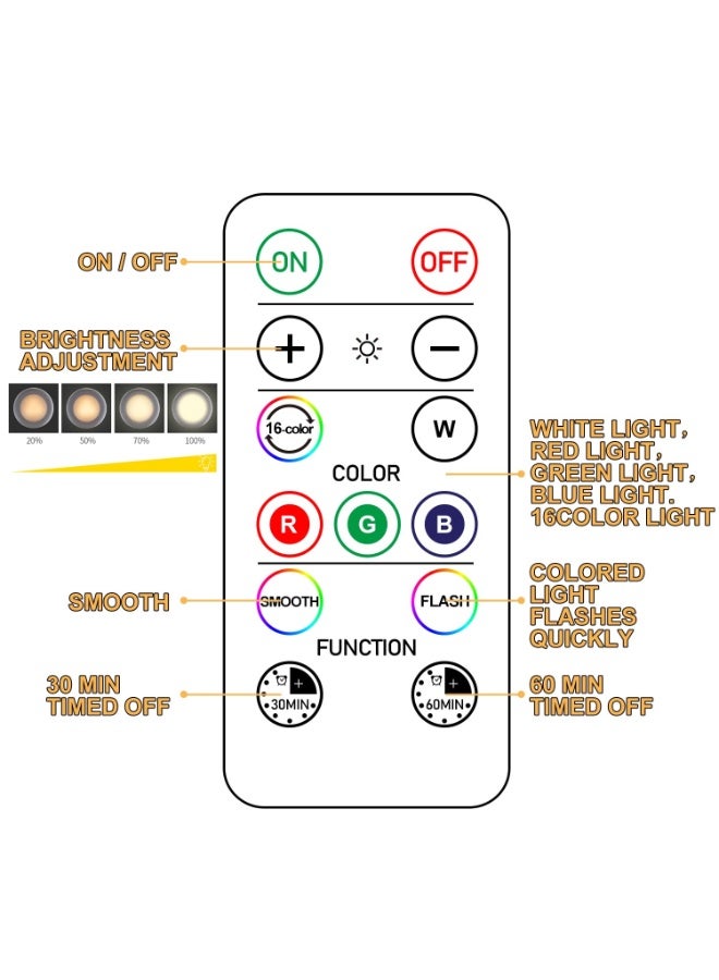 Wireless 16 Color Changing LED Puck Light 6 Pack LED Under Cabinet Lighting Closet Light Battery Powered Night Lights with Remote Control Dimmer & Timing Function - Image 3