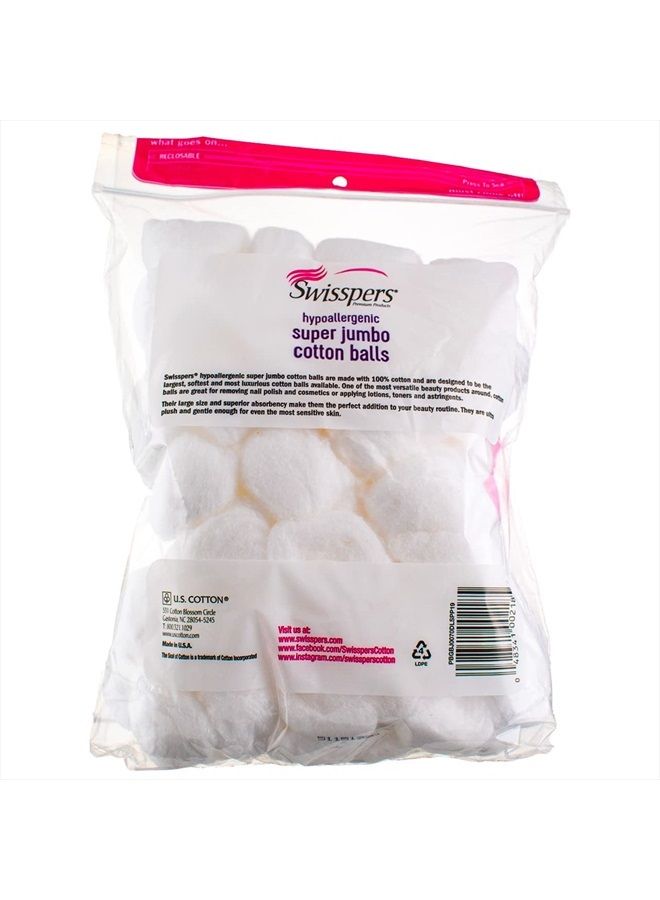Swisspers Super Jumbo Cotton Balls, 100% Cotton, 70 ea (Pack of 4) - Image 3