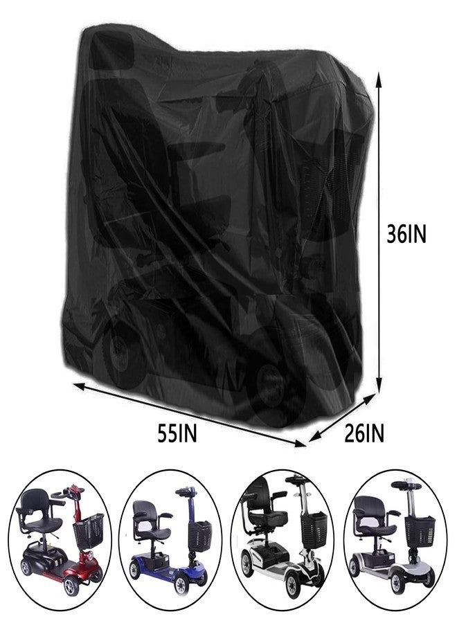Sqodok Mobility Scooter Storage Cover, 420D Waterproof Wheelchair Cover for Storage, Mobility Scooter Accessories for All-Weather Outdoor Protection Dust Cover, 55" x 26" x 36" - Image 2