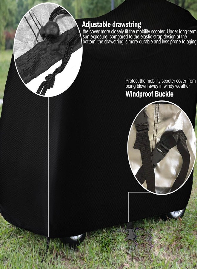 Sqodok Mobility Scooter Storage Cover, 420D Waterproof Wheelchair Cover for Storage, Mobility Scooter Accessories for All-Weather Outdoor Protection Dust Cover, 55" x 26" x 36" - Image 4