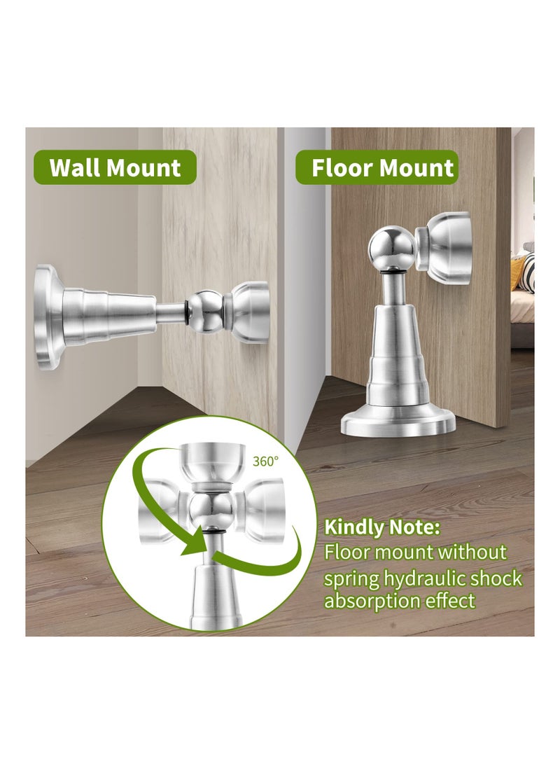 KASTWAVE Magnetic Door Stop, Soft Catch Magnetic Door Holder with Updated Hydraulic Shock Absorber, Stainless Steel, Heavy Duty Magnetic Door Stopper Floor Wall Mounted Outdoor Doorstop, Keep Door Open  - Image 5