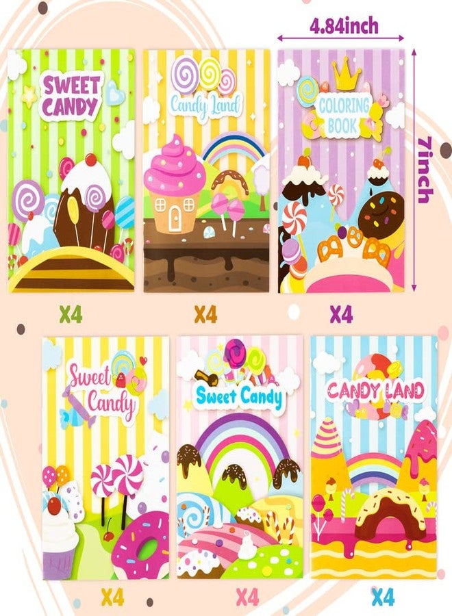 ANGOLIO 24Pcs Candyland Kids Coloring Books Bulk Drawing Activity Books, Color Your Own Candy Land DIY Carfts for Boys Girls, Educational Toy Holiday Birthday Party Favors Goodie Bag Filler - Image 3