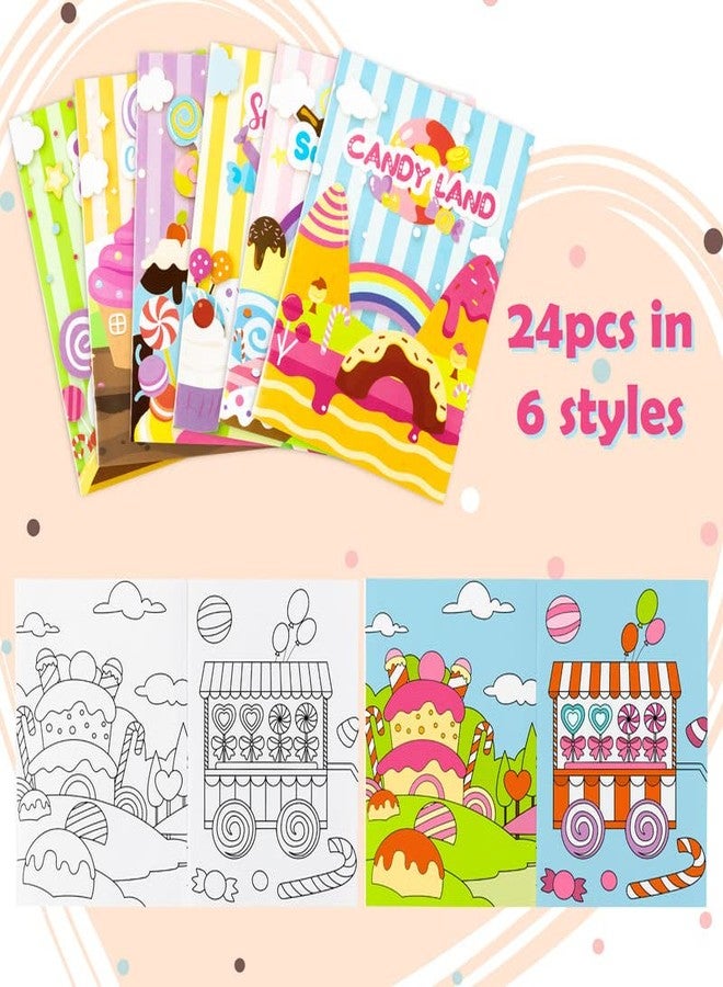 ANGOLIO 24Pcs Candyland Kids Coloring Books Bulk Drawing Activity Books, Color Your Own Candy Land DIY Carfts for Boys Girls, Educational Toy Holiday Birthday Party Favors Goodie Bag Filler - Image 5