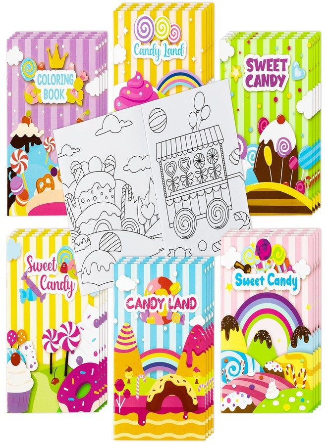 ANGOLIO 24Pcs Candyland Kids Coloring Books Bulk Drawing Activity Books, Color Your Own Candy Land DIY Carfts for Boys Girls, Educational Toy Holiday Birthday Party Favors Goodie Bag Filler - Image 1