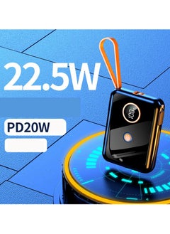 xinzhen P5 High Capacity Power Bank 10000mAh - 22.5W Fast Charging, Built-in Cable, LCD Display, Type-C & USB Ports, Comprehensive Protection pink  - Image 2