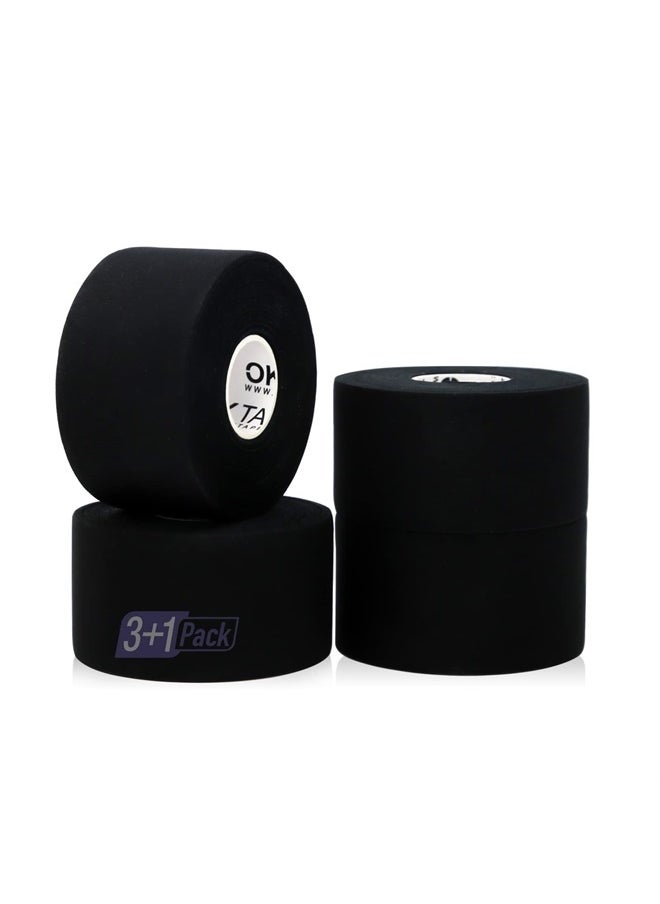 OK TAPE - Athletic Sports Tape（4 Packs) - 45ft Per Roll Very Strong Tape for Athlete & Sport Trainers & First Aid Injury Wrap, Perfect for Fingers Ankles Wrist on Bat, Hockey Stick - Black - Image 1