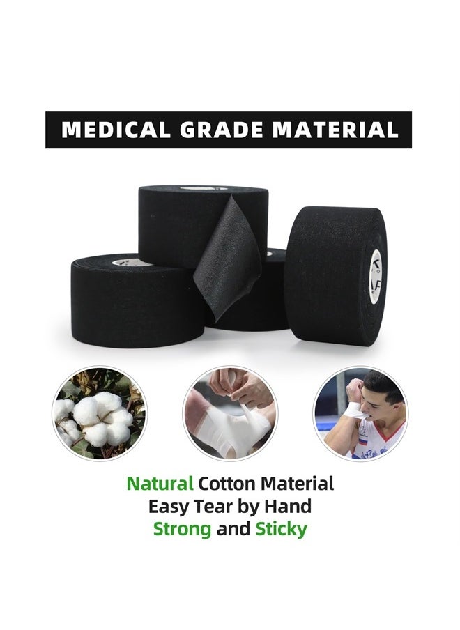 OK TAPE - Athletic Sports Tape（4 Packs) - 45ft Per Roll Very Strong Tape for Athlete & Sport Trainers & First Aid Injury Wrap, Perfect for Fingers Ankles Wrist on Bat, Hockey Stick - Black - Image 1