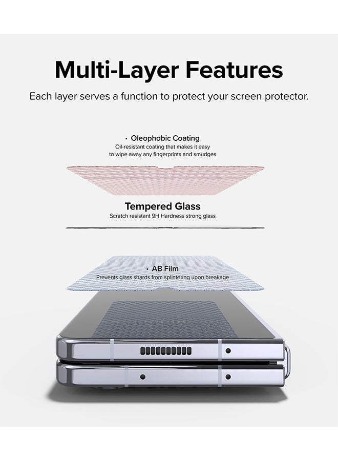 Ringke Cover Display Screen Protector Tempered Glass For Samsung Galaxy Z Fold 5 5G 2023 Clear - Image 4