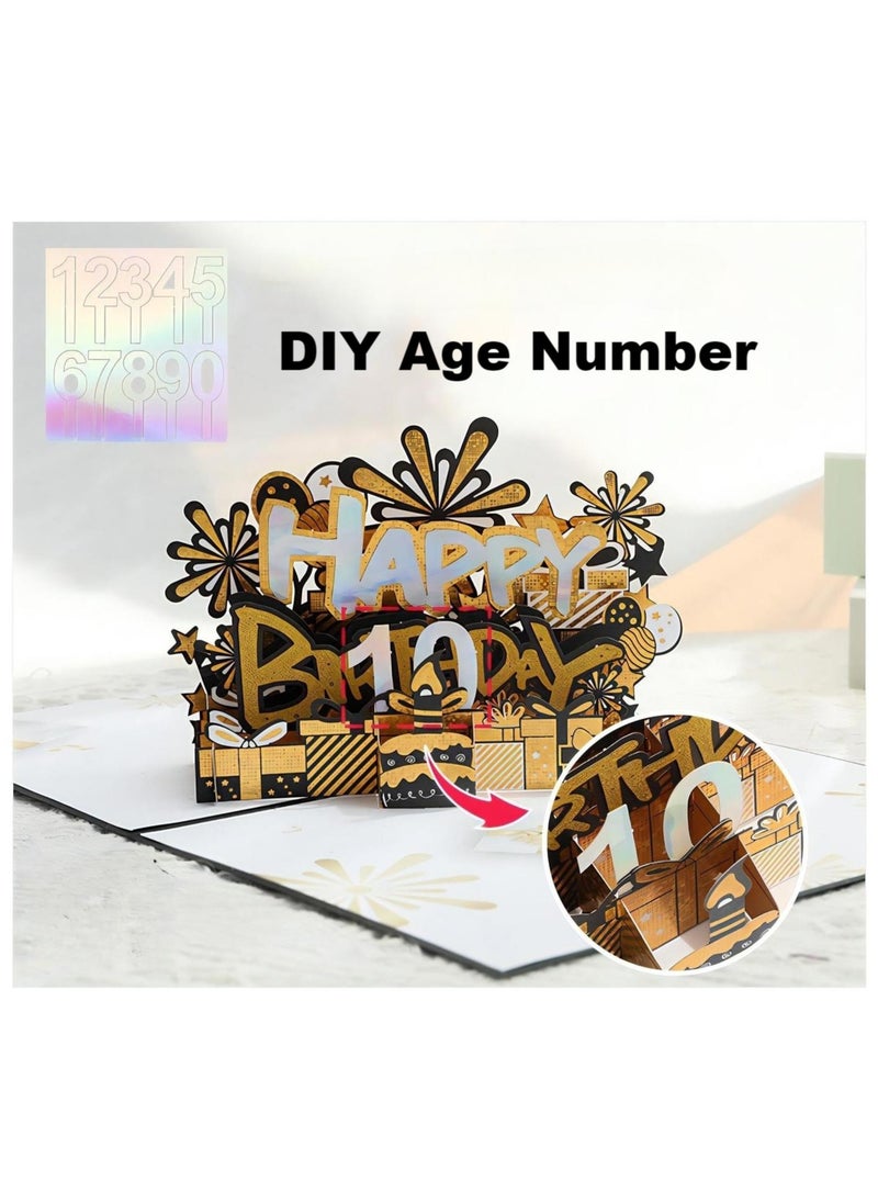 Magical Design 3D Pop-Up Card, Greeting Card for Birthday, Age DIY Birthday Card, Sturdy and Solid Cardstock Gift Card with Envelope and Thank You Card, (Black Gold) - pzsku/Z483A64C6BA19CD5B2F38Z/45/_/1727617050/78de753d-ad86-4f82-8410-38f9b7f6f69a