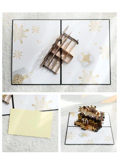 LKTOCAFT Magical Design 3D Pop-Up Card, Greeting Card for Birthday, Age DIY Birthday Card, Sturdy and Solid Cardstock Gift Card with Envelope and Thank You Card, (Black Gold)  - Image 5
