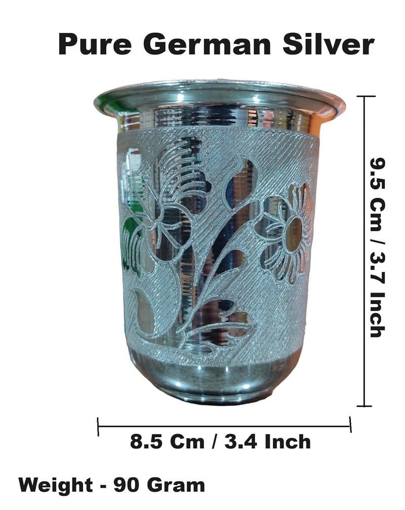 SIGARAM Pure German Silver Tumbler Glass for Home Pooja Decor K4398 - Image 2