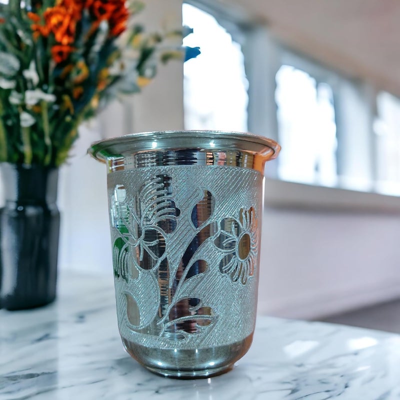 SIGARAM Pure German Silver Tumbler Glass for Home Pooja Decor K4398 - Image 4
