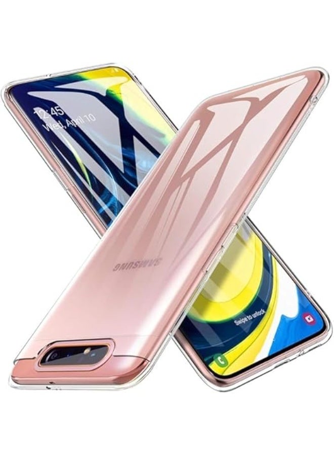 غطاء خلفي شفاف من مادة TPU لهاتف سامسونج جالاكسي A80