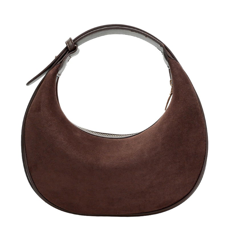 Herald Suede Crossbody Bag for Women, Vintage Hobo Handbag Crescent Shoulder Purses with Adjustable Strap Winter Fall (Suede Coffee) - Image 1
