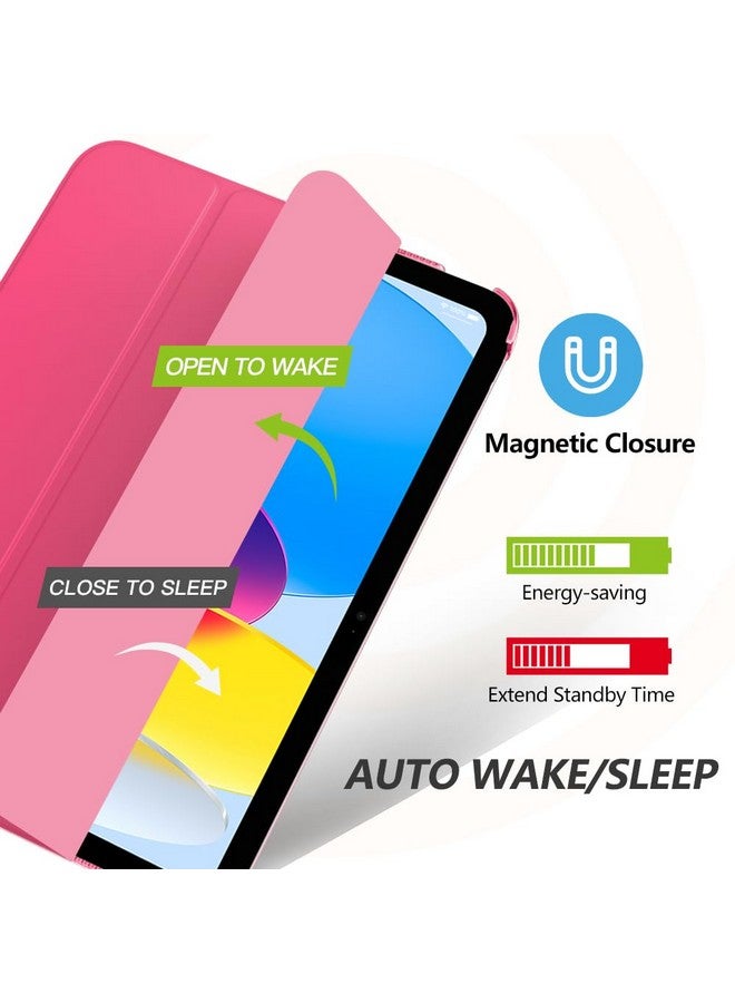 موكو جراب MoKo لجهاز iPad (A16) من الجيل الحادي عشر مقاس 11 بوصة 2025، جراب iPad من الجيل العاشر مقاس 10.9 بوصة 2022، جراب ذكي رفيع من البولي كربونات الصلب بغطاء خلفي شفاف، يدعم Touch ID، خاصية الإيقاظ/السكون التلقائي، وردي فارسي - Image 3