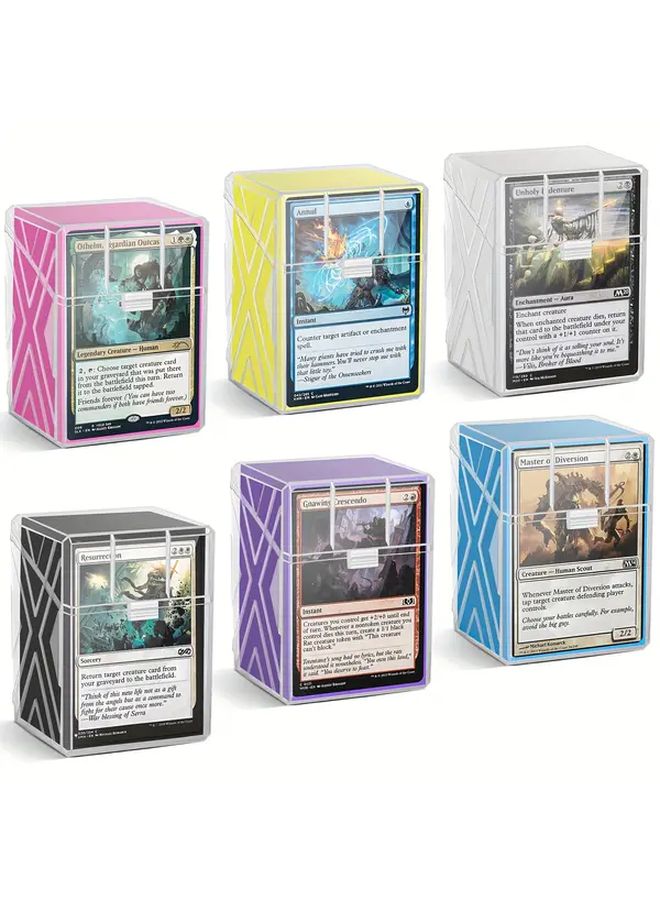 Transparent 6 Pack Card Storage Box With 600 Sleeves 6 Dividers For MTG Sports Game Cards - Image 1