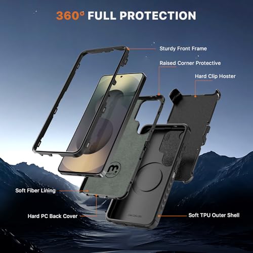 M MYBAT PRO for Samsung Galaxy S26 Ultra Case with Belt Clip Holster,Heavy Duty Protection Case for Galaxy S26 Ultra,Anti-Drop,Shockproof Cover,with 360°Rotating Kickstand Black - Image 5
