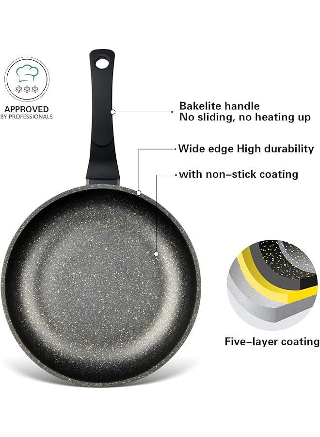 فيسمان مقلاة غريس العميقة ٢٤ سم، ألومنيوم بطبقة غير لاصقة، مقلاة طهي بمقبض من الباكليت، مقلاة سوتيه، رائعة للأطعمة المقلية - Image 4