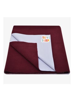 TIDY SLEEP Tidy Sleep Instadry AntiPiling Fleece Extra Absorbent Quick Dry Sheet for New Born Babies Cotton Bed Protector Mattress Pack of 1 Maroon Medium 100x70 cm 
