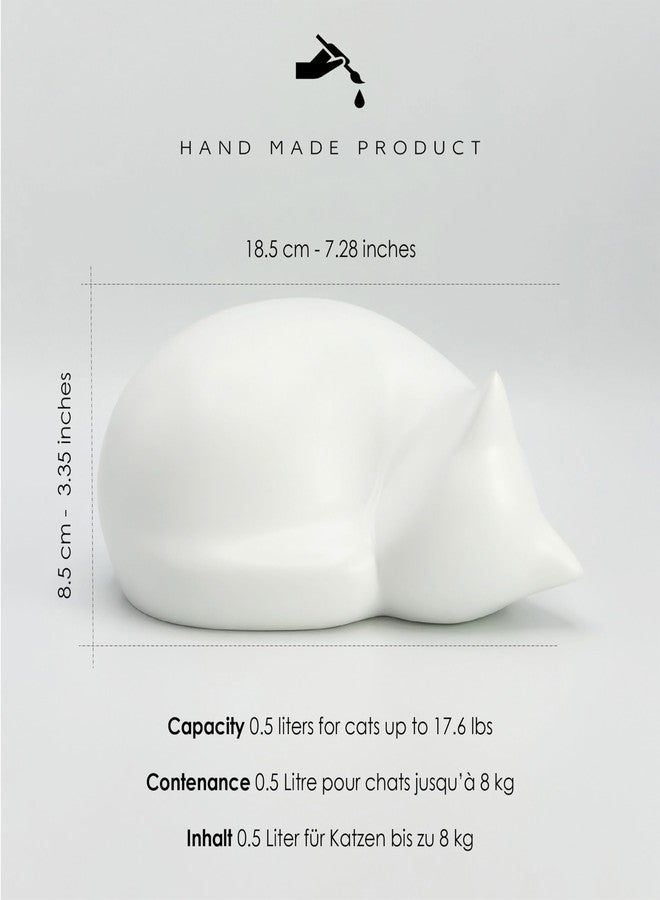Comemori Sleeping cat funeral urn, White - Image 4