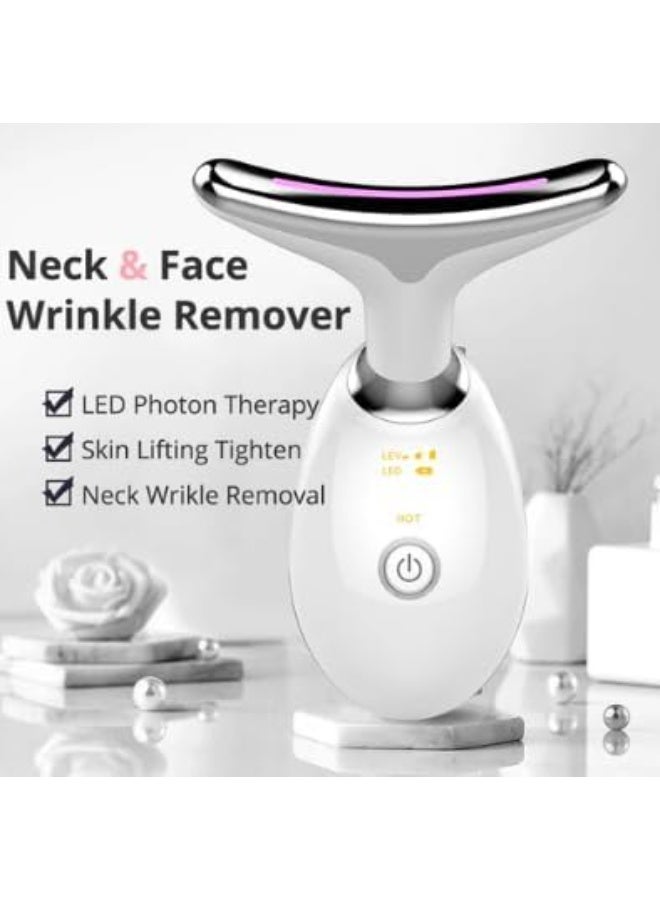 Kimaya Facial Neck Lifting Machine Sonic Face Massager Beauty Device,Wrinkles Remover Skin Rejuvenation Anti-aging Rechargeable 3 Modes, Red - Image 2