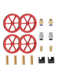 3D Printer Kit Hand Twist Leveling Nut with 2pcs PC4-M6 Pneumatic Fittings 2pcs PC4-M10 Pneumatic Fittings 4pcs Heated Bed Springs for Creality Ender-3/Ender-3 Pro/ CR-10 Series 3D Printer