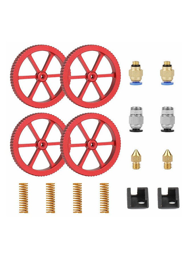 Two Trees - 3D Printer Kit Hand Twist Leveling Nut with 2pcs PC4-M6 Pneumatic Fittings 2pcs PC4-M10 Pneumatic Fittings 4pcs Heated Bed Springs for Creality Ender-3/Ender-3 Pro/ CR-10 Series 3D Printer - Image 1