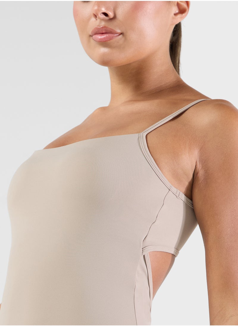 FRWD Strappy Back Cutout Detail Unitard  - Image 3