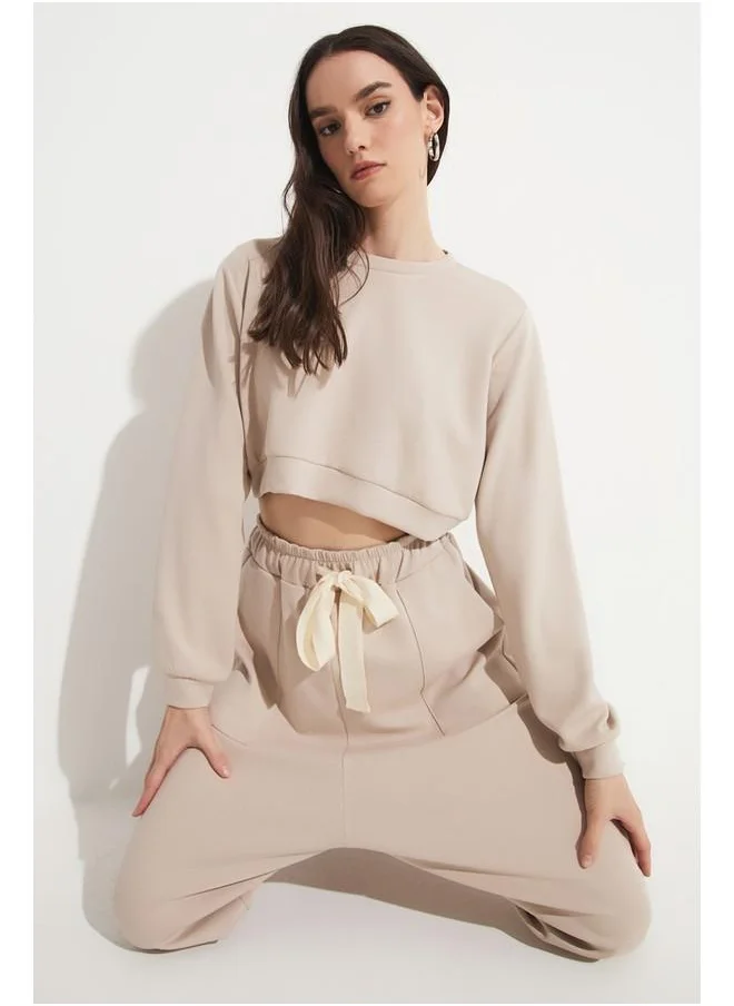 JUNE June Sweatpant - Sweatshirt Set Stone