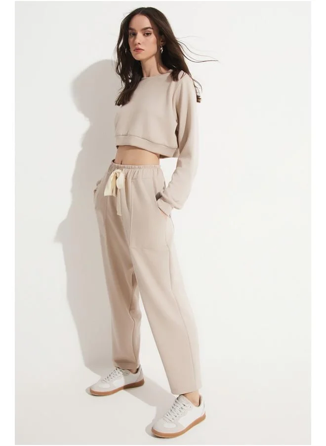 JUNE June Sweatpant - Sweatshirt Set Stone