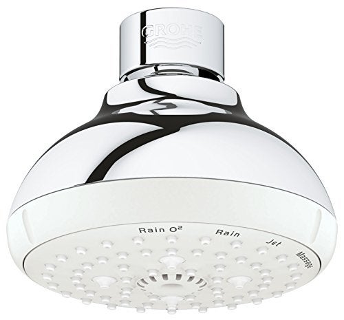 Grohe 26044001 Tempesta Classic 100 175 GPM 4Spray Shower Head Starlight Chrome - Image 1