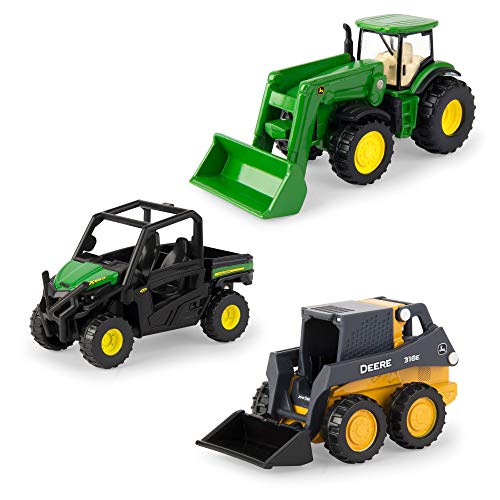 John Deere ERTL Iron John Deere DieCast Replicas Includes Tractor Gator and Skid Steer Farm Toys with Collectible Display Box John Deere Tractor Toys 3 Inch 3 Count Ages 3 Years and Up - Image 1