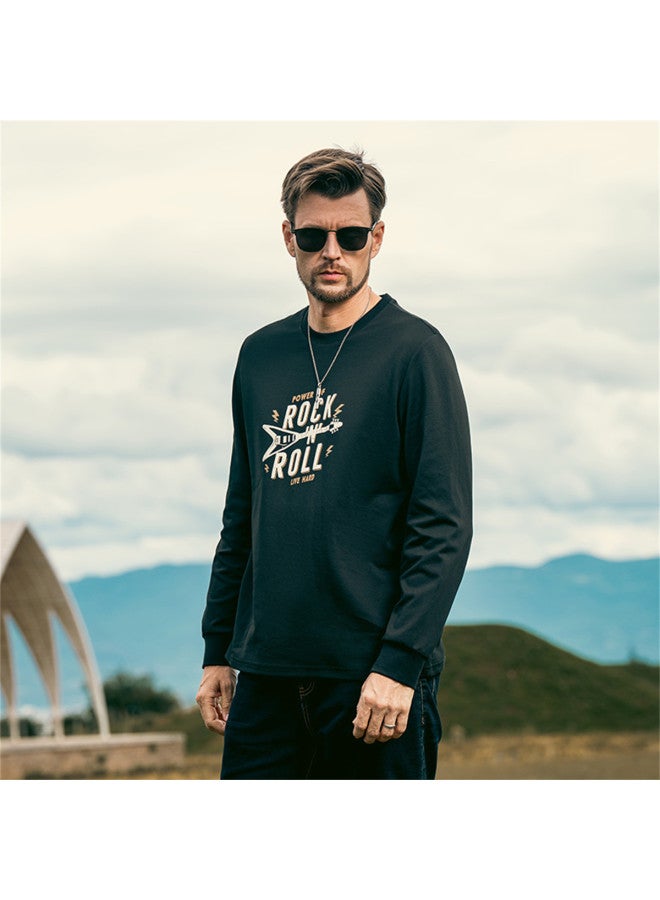 G Heavyweight Cotton Long Sleeve T-shirt For Men - Youth 2025 Spring/autumn Trendy Printed Top Men's Tee - Image 4
