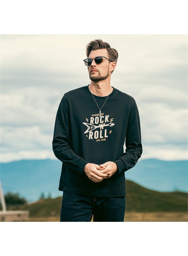 G Heavyweight Cotton Long Sleeve T-shirt For Men - Youth 2025 Spring/autumn Trendy Printed Top Men's Tee - Image 2