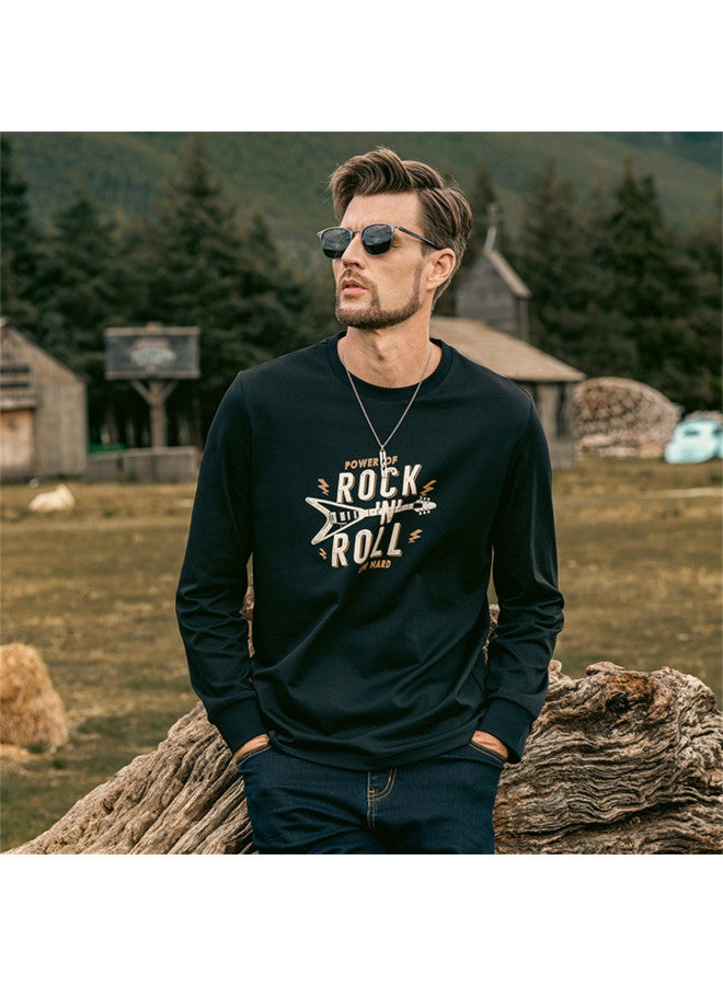 G Heavyweight Cotton Long Sleeve T-shirt For Men - Youth 2025 Spring/autumn Trendy Printed Top Men's Tee - Image 3