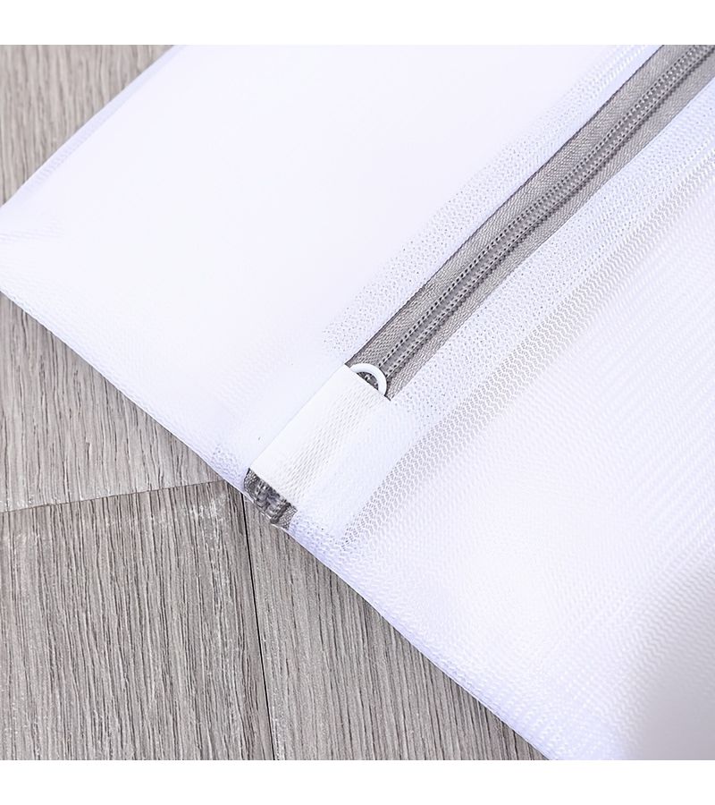 2 Pack Large Reusable Zippered Laundry Bag 23.62 Inch Polyester White Multipurpose - Image 5