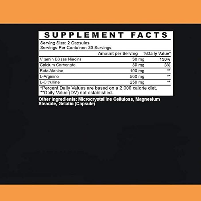 Angry Supplements مكملات أنغري مونستر جيرل N.O. معزز طاقة للنساء، زيادة الدورة الدموية، تمارين قوية واستشفاء سريع مع L-أرجينين و L-سيترولين (1 عبوة، 60 حبة) - Image 2