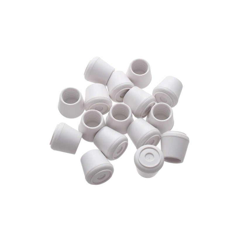 Furnigear Chair Leg Tips Caps Non-Slip Rubber Leg Tips 1  Inner Diameter Chair Leg Floor Protectors Round White  64 Pack - Image 1
