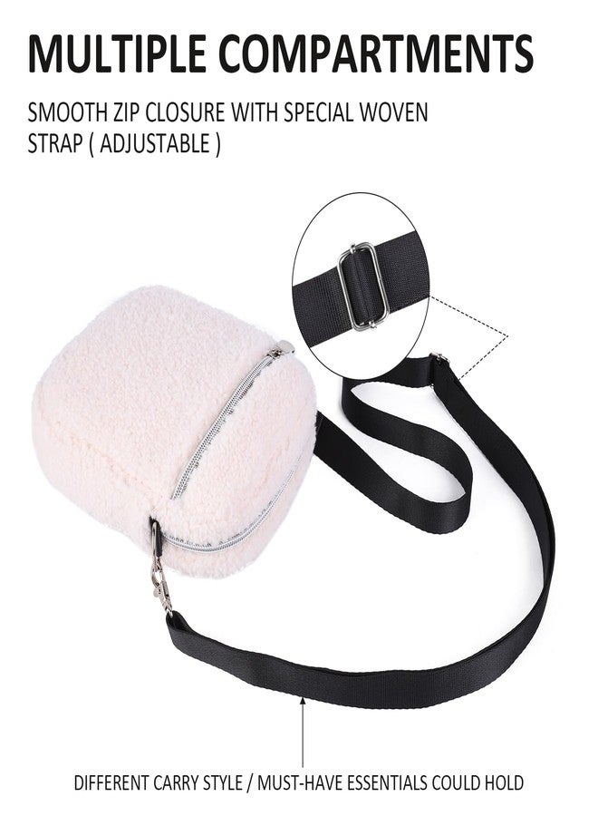 COVAX Small Crossbody Bag Purse for Women, Trendy Fleece Shoulder Handbags, Cell Phone Crossbody Bags with Credit Card Slots, White - Image 5