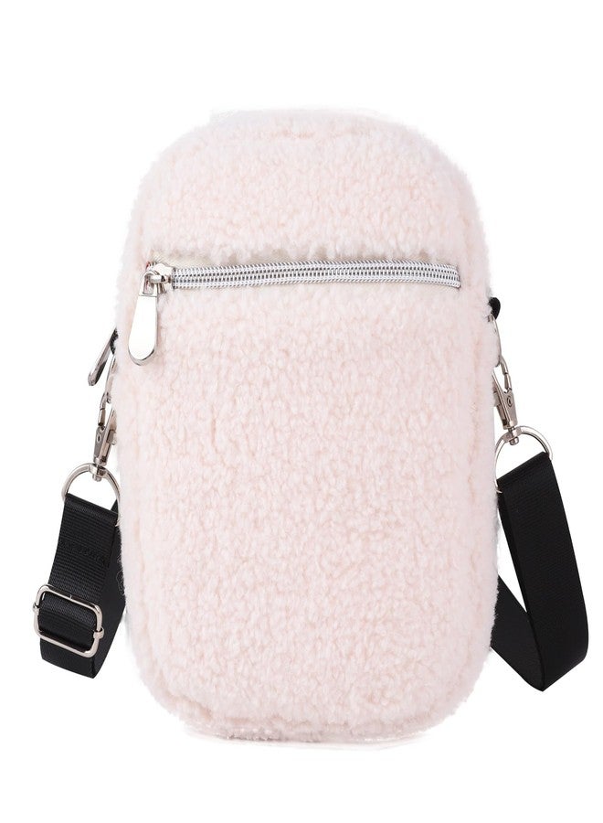 COVAX Small Crossbody Bag Purse for Women, Trendy Fleece Shoulder Handbags, Cell Phone Crossbody Bags with Credit Card Slots, White - Image 1