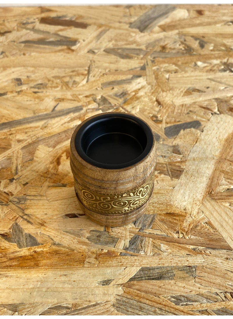 Luxury and modern decorative wooden incense burner, made of beech wood, also makes your home decor more classic and rustic, enjoy the elegance of your home, beautiful for gifting and formal occasions, made in India, diameter 6 cm and height 7 cm.  - Image 3