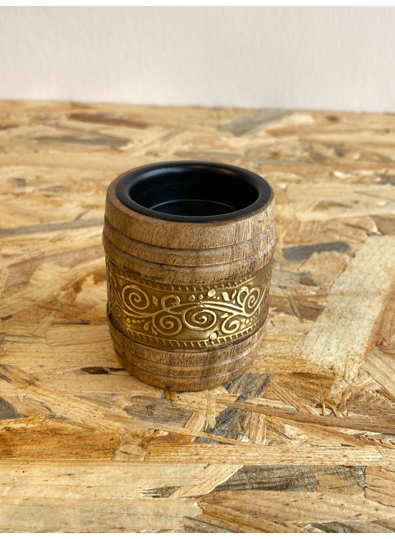 Luxury and modern decorative wooden incense burner, made of beech wood, also makes your home decor more classic and rustic, enjoy the elegance of your home, beautiful for gifting and formal occasions, made in India, diameter 6 cm and height 7 cm.  - Image 2