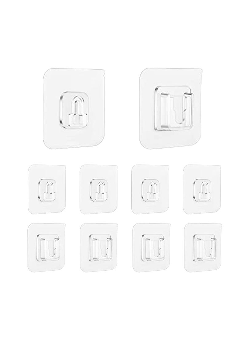 5 Pairs Double-Sided Adhesive Wall Hooks Wall-Sticking Hooks Without Punching and Nails, Waterproof and Oil-Proof for Bathroom and Kitchen, Self-Adhesive Hooks.